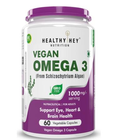 Sheltr Natural Omega 3 - Support Heart Brain & Joint - Sourced from Algae - Fish Oil-Free - 60 Veg Capsules