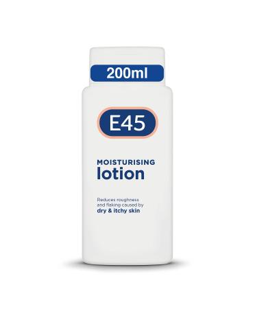 E45 Dermatological Moisturising Lotion 200 ml Body Lotion Daily Moisturiser for Long-Lasting Hydration for Dry Skin and Sensitive Skin Protect from Dryness Reduce Redness and Flaking 200 ml (Pack of 1)