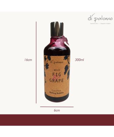 Di Palomo Vegan Wild Fig & Grape Bathing Bubbles 300ml - Foaming Bubble Bath & Luxury Shower Gel, Nourishing Skin Care, Gifts for Her - Buy Online on GoSupps.com