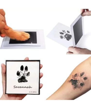 Hottest! Safe Non-Toxic Baby Footprints Handprint No Touch Skin Inkless Ink Pads Kits for 0-6 Months Newborn Pet Dog Paw Prints Souvenir One Size Black