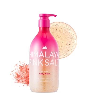 Daily Scrub & Body Wash - Exfoliating Body Scrub Dead Sea Salt & Himalayan Pink Salt Natural Moisturizing Body Wash Retinol & Hyaluronic Acid Shower Gel Korean Skincare 21.1oz