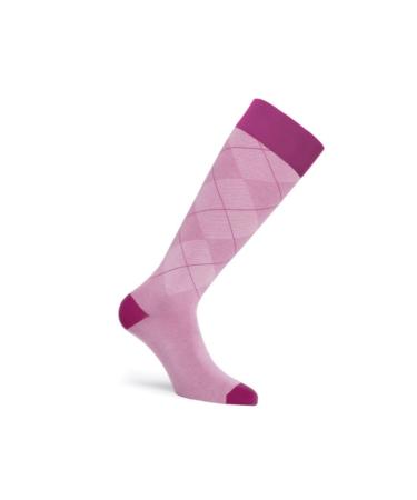 JOBST Casual Pattern 15-20mmHg Compression Socks Knee High Closed Toe Preppy Pink Medium
