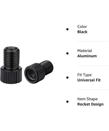 Presta to Schrader Valve Adapter - Colorful Aluminum Alloy Inflate Connector (5 Pack) - UK/French to US Bike Pump Converter - Black - Buy Online on GoSupps.com