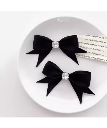 Hair Barrettes for Women Women Black Bow Hair Clip Side Edge Clip Headpiece(2pcs)