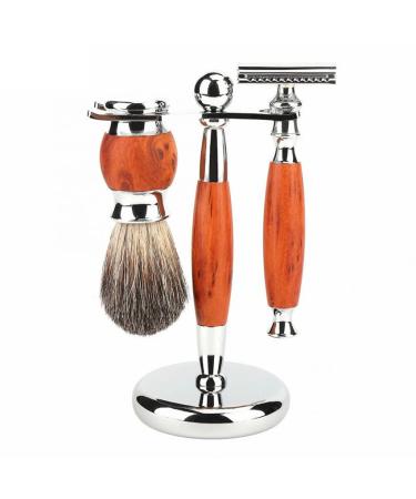 Razor holder practical shaving brush for men 2-in-1-shaving holder manual razor tool stand razor brush set for men male silver