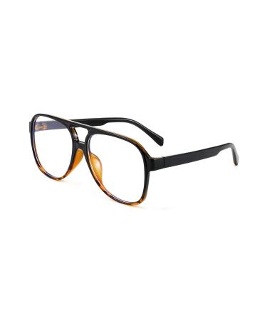 Feizedy retro 70s 80s blue light filter glasses Women without strength computer glasses men blue light blocking glasses pc gaming glasses b2888 leopard frame 60 millimeter