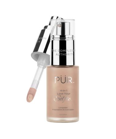 P R MINERALS 4-in-1 Love Your Selfie Longwear Foundation & Concealer  Full Coverage Liquid Foundation  Hydrating Formula  Cruelty Free