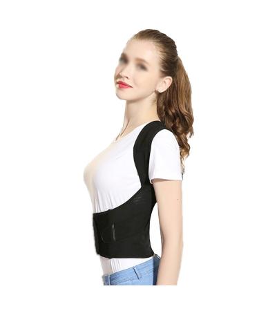 Full Back Brace Posture Corrector for Men and Women - Upper and Lower Back Support Protection Belt Adjustable Provide Pain Relief for Neck Back Shoulders (Color : Black Size : Large) (Bl