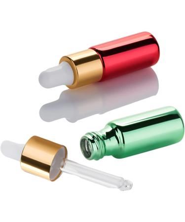 Tianzd 6-Pack 5ml Chrome Red Drip Bottles with Gold Screw Cap & Glass Pipette - Perfect for Perfume & Essential Oils - Buy Online on GoSupps.com