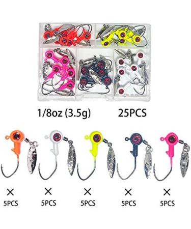 25PCS 1/8 oz Painted Jig Heads with Eye Ball Hooks for Bass/Crappie Fishing - Buy Online on GoSupps.com