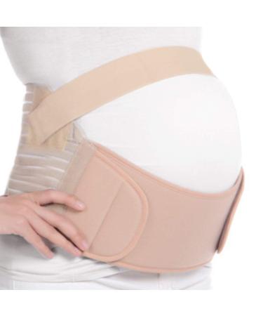 FITTOO Maternity Support Belt Belly Band 3 in 1 Pregnancy Belt Support Back Brace Abdominal Binder Waist Support Lightweight Breathable and Adjustable Pregnancy Support Belt S-XXL Available Beige Large