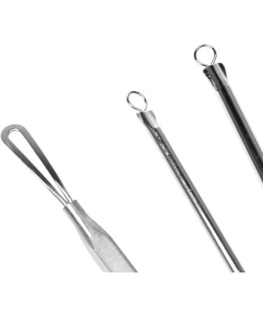 3Pcs Stainless Steel Blackhead Extractor Kit Acne and Pimple Removal Tools Set for Whitehead Blackhead Blemish and More - Professional and Personal Use (Silver) - Buy Online on GoSupps.com