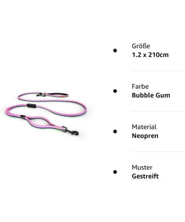 Ezydog Jogging Leash for Small & Medium Dogs - Reflective Elastic 210cm Bungee Jogging Leash - Perfect for Runners - Bubblegum Color - Buy Online on GoSupps.com