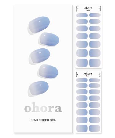 ohora Semi Cured Gel Nail Strips (N Flyway) - Works with Any Nail Lamps  Salon-Quality  Long Lasting  Easy to Apply & Remove - Includes 2 Prep Pads  Nail File & Wooden Stick