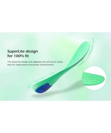 OUPOWER Slim Thick Soccer Cleat Insoles Gen3 - Green Tornado (US8.5-9) - Buy Online on GoSupps.com