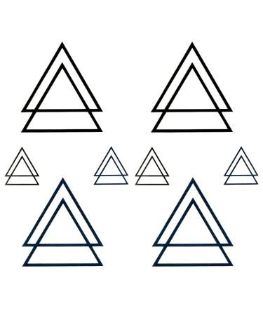 Oottati Small Cute Temporary Tattoo Wrist Geometric Triangles (Set of 2)
