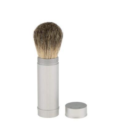 Premium Silver Shaving Brush in Travel Tube | Lightweight Aluminum Case for Beard & Mustache Grooming - Buy Online on GoSupps.com