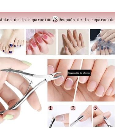 Cuticle Scissors with Cuticle Pusher Set 6-Piece Nail Trimmer Set Cuticle Scissors Cuticle Fork Nail Cleaning Brush Stent File Nail Steel Pusher Triangular Nail Pusher Stainless Steel (02) - Buy Online on GoSupps.com