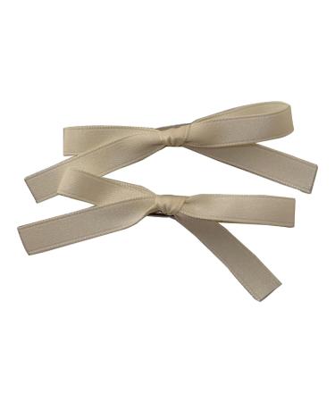 hgnxa Sweet Ballet Ribbon Hair Clip Lazy Hairpin Duckbill Hairclips Hair Barrettes for Women Side Bangs Hair Styling Tool Beige
