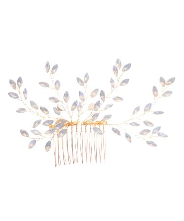 Ipetboom Sweet Rhinestone Hair Accessories Bead Threader Womens Hair Accessories Rhinestone Headpiece Wedding Hair Comb Beads Tiara Bridal Hair Comb Clip Hair Piece Metal Rhinestones Bride