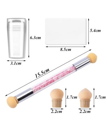 Belvanr Sponge Tool Nail Art Set | 3 Spit Double Head Ombre Sponge & 12 Replacement Heads | Professional Nail Art Rendering & Silicone Stamp Tools - Buy Online on GoSupps.com