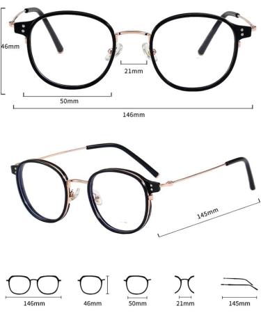 Zhuyiqz Trendy Round Anti-Blue Light Glasses (+200 C5) - Protect Your Eyes from Strain | International Shipping Available - Buy Online on GoSupps.com