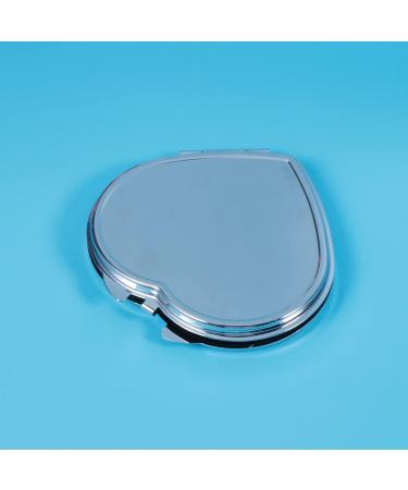 ULTNICE Compact Double Sided Heart Shape Makeup Mirror - Silver | Portable Pocket Mirror for Handbag and Purse - Buy Online on GoSupps.com