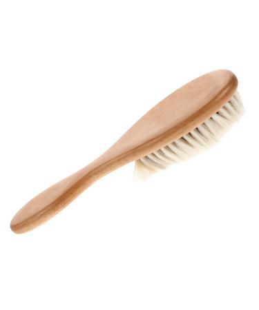 KOMBIUDA Toddlers Shampoo Bathing for or Children Comb Soft Bristles Grooming Wet Registry Cradle Infant Massaging Scalp Baby Cap Gift Hairbrush Head with Newborn Perfect Wool Wood Goat