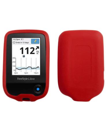 Premium Silicone Case for Freestyle Libre/Freestyle Libre 2 (Continuous Glucose Monitor) (RED)