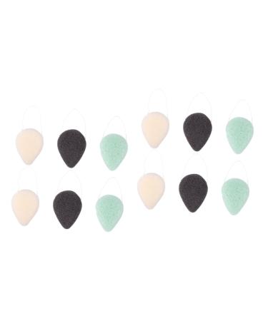 FRCOLOR 12 Pcs Makeup Remover Face Wash Makeup Cleansing Puff Konjac Facial Konjac Drop Konjac Sponge Cosmetic Powder Sponge Makeup Remover Pad Cleaning Pad Teardrop