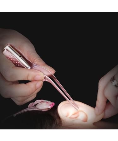 Lighted Tweezers & Earpick Set - Glowing Ear Color Removal Tools - 4pcs Medium Pink Ear Cleaners - Buy Online on GoSupps.com