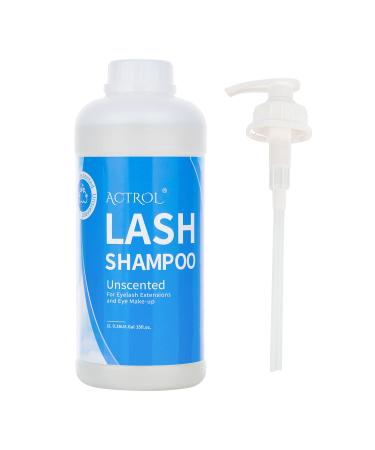 Eyelash Extension Cleanser Unscented 1L Natural Lash Extension Shampoo Professional Eyelid Foaming Cleanser Paraben & Sulfate Free Non-lrritating with Salon and Home Care