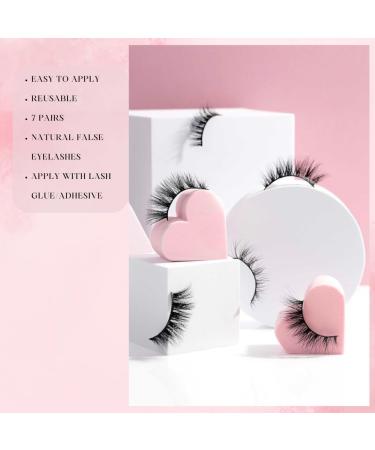 Generic Fluffy Lashes False Eyelashes Wispy Cat Eye Lashes Faux Mink False Lashes 3D Volume D Curl Dramatic Lashes Strips Fake Eyelashes 7 Pairs - Buy Online on GoSupps.com