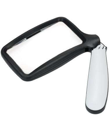 2X Handheld Folding Magnifier with 5 Led Light Hd Acrylic Square Magnifying Glass Compatible with Elderly Reading Newspaper Looking Watching Made in China - Buy Online on GoSupps.com