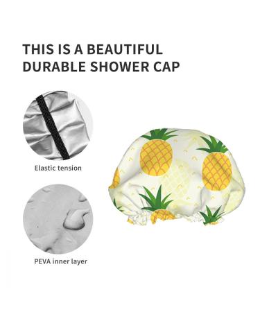 Pineapple Shower Cap - Fresh Fruit Design, Large Reusable Double Layer Bath Cap - Buy Online on GoSupps.com