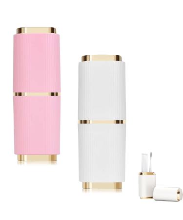 Portable toothbrush mugs 2 pieces of portable toothbrush cup travel toothbrushes etui for trip toothbrush holder travel toothbrush for camping travel business trips at home hike (white pink)