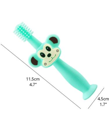 Zumaha 360 Cartoon Silicone Toddler Toothbrush - Portable & Eco-Friendly for Ages 1-3 - Clean Green & Pink - Buy Online on GoSupps.com