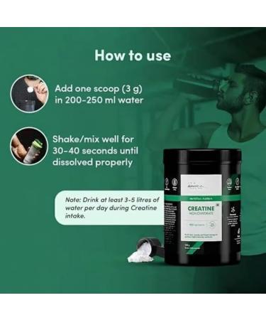 Creatine Monohydrate Performance Booster|Provides Energy Support for Workout Helps in Muscle Repair&Recovery Improveslean Muscle Mass|100% Vegan|Pack of 33 Servings|100 Grams Powder. - Buy Online on GoSupps.com