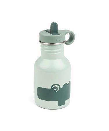 Done by Deer 1011343 stainless steel drinking bottle with straw - crocodile croco green (350 ml)