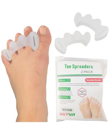 WUTAIN Toe Separator- Relieve Foot Pain Bunion Corrector  Silicone Material Toe Straightener  Correction Toe Spreader  for Overlapping Toes  Hammer Toes  Toe Pad (Large)