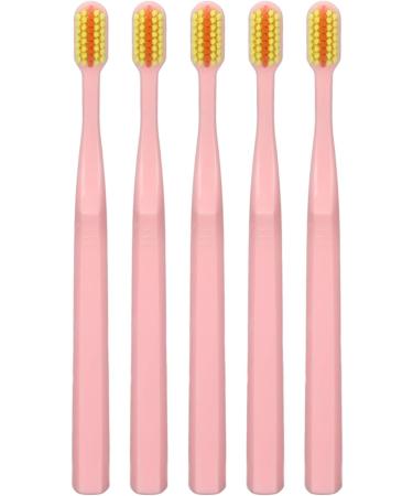 Verdant Touch Soft Toothbrush 5 Pack - Practical Interdental & Comfortable Pink Bathroom Brush for Optimal Oral Care - Buy Online on GoSupps.com
