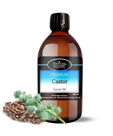 Castor Oil for Hair Growth - Pure Castor Oil for Skin Castor Oil for Eyelashes - Cold Pressed Hexane Free - Ideal for Eyelashes & Hair - 100% Natural Pure Castor Oil for Eyebrows 500ml 500.00 ml (Pack of 1)