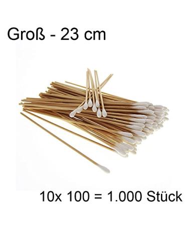 1000x Large Cotton Swabs - 23 cm Kosmetex Wooden Stick with Cotton Head - Ideal for Beauty & Personal Care - International Shipping - Buy Online on GoSupps.com