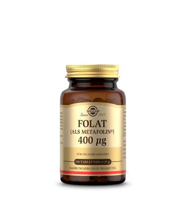 Solgar Folat (as MetaFolin ) 400mcg also known as vitamin B9 |If you want to have children pregnancy & breastfeeding and vegan nutrition |100 vegan tablets - Buy Online on GoSupps.com