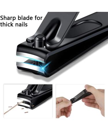 Professional Thick Nail Clippers for Fingernails and Toenails - Black - Buy Online on GoSupps.com
