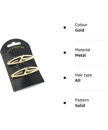 Gold Oval Clip-in Barrettes with Cut-Out Design - Set of 2 - Buy Online on GoSupps.com
