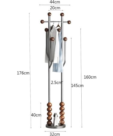 OZLMBERN Solid Wood Clothes Hanger Floor Standing Stainless Steel Indoor Clothes Rack Household Bedroom Clothes Rack - Buy Online on GoSupps.com