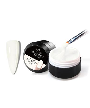 Builder Gel for Nails Milky White Builder Nail Gel Basic Color Nail Extension Gel UV/LED Nail Base Building Gel for Nail Repair Extension & Modeling Strengthening Nail Art Decoration (15ml)