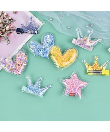 volumoon 15 Pcs Girls Hair Clips Star/Crown/Heart Shaped HairPins Sparkly Cute Hair Clips Colourful Sequin Hair Clips Non-Slip Kids Hair Barrettes for Girls Women Kids Fine Hair Thick Hair - Buy Online on GoSupps.com