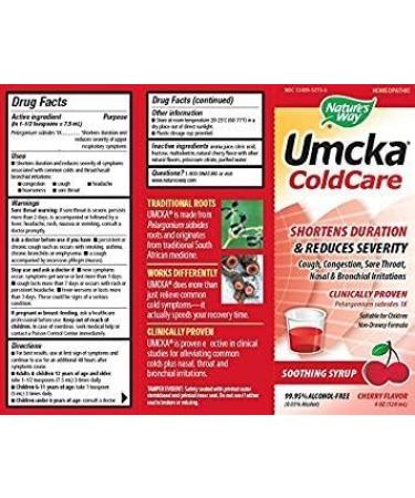 Buy Nature's Way Umcka Cold Care Cherry Syrup 4 oz - Soothing Relief for Colds & Coughs - International Shipping Available - Buy Online on GoSupps.com